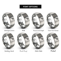 font options for inside engraving on grey pastry wheel rings