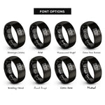 font options for inside engraving on black patch cable rings