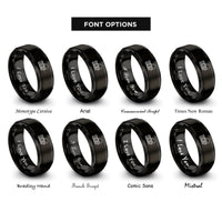font options for inside engraving on black patch cable rings