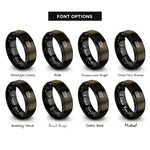font options for inside engraving on gunmetal & black patch cable rings