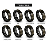 font options for inside engraving on gunmetal & black patch cable rings