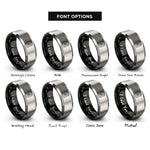 font options for inside engraving on black & gray patch kit rings