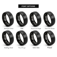 font options for inside engraving on black patch kit rings
