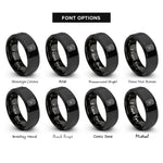 font options for inside engraving on black patch kit rings