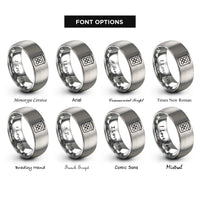 font options for inside engraving on silver patch kit rings