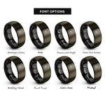 font options for inside engraving on gunmetal & black patch kit rings