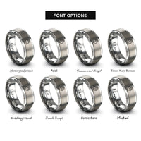 font options for inside engraving on grey path heart rings