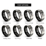 font options for inside engraving on black & grey patrol car rings
