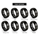 font options for inside engraving on black patrol car rings