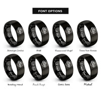 font options for inside engraving on black patrol car rings