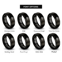 font options for inside engraving on black patrol car rings