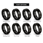font options for inside engraving on black patrol car rings