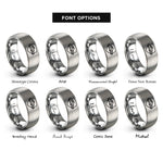 font options for inside engraving on silver patrol car rings