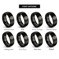 font options for inside engraving on black pattern weights rings