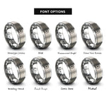 font options for inside engraving on gray pause circle rings
