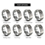font options for inside engraving on grey pause icon rings