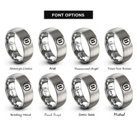 font options for inside engraving on grey pause icon rings