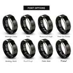 font options for inside engraving on black & grey paw badge rings