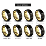 font options for inside engraving on black & gold paw bathtub rings