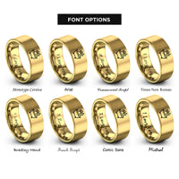 font options for inside engraving on gold paw bathtub rings
