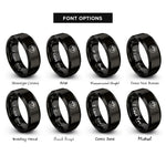 font options for inside engraving on black paw circle rings