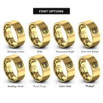 font options for inside engraving on gold paw circle rings