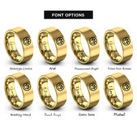 font options for inside engraving on gold paw circle rings