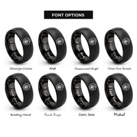 font options for inside engraving on black paw compass rings