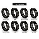font options for inside engraving on black paw compass rings