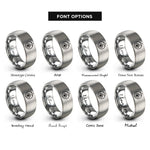 font options for inside engraving on gray paw compass rings