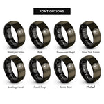 font options for inside engraving on gunmetal & black paw compass rings