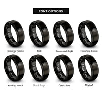 font options for inside engraving on black paw cross center rings