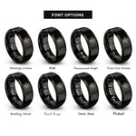 font options for inside engraving on black paw cross center rings