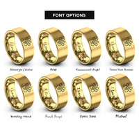 font options for inside engraving on gold paw cross center rings