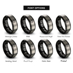font options for inside engraving on black & grey paw heart rings