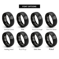 font options for inside engraving on black paw heart rings
