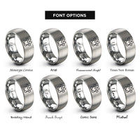 font options for inside engraving on silver paw heart rings