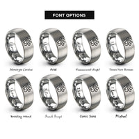 font options for inside engraving on silver paw heart rings