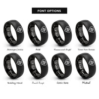 font options for inside engraving on black paw path rings