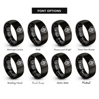 font options for inside engraving on black paw path rings