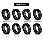 font options for inside engraving on black paw path rings