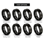 font options for inside engraving on black paw path rings