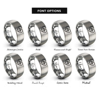 font options for inside engraving on gray paw path rings