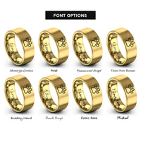 font options for inside engraving on gold paw pattern rings