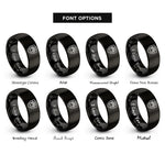 font options for inside engraving on black paw print badge rings