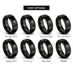 font options for inside engraving on black paw print badge rings
