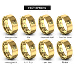 font options for inside engraving on gold paw print badge rings