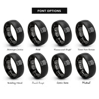 font options for inside engraving on black paw print rings