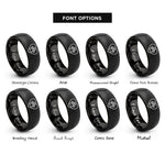 font options for inside engraving on black paw print rings