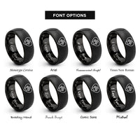 font options for inside engraving on black paw print rings